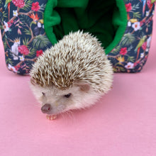 Load image into Gallery viewer, LARGE Tropical Jungle full cage set. LARGE house, snuggle sack, LARGE tunnel cage set for chunky hedgehogs and guinea pigs.