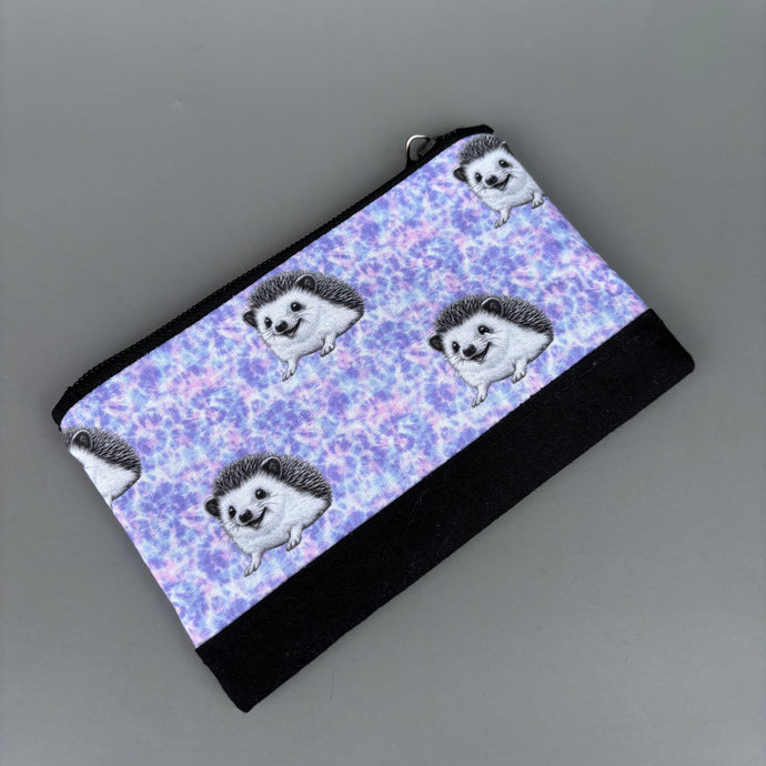 Happy Quills zipper pouch.  Card and coin purse. Keyring zip pouch