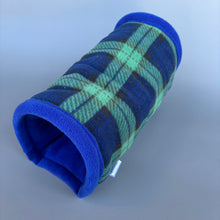 Load image into Gallery viewer, Tartan mini set. Tunnel, snuggle sack and toys. Hedgehog fleece tunnel and pouch.