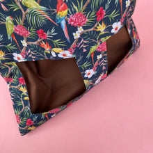 Load image into Gallery viewer, Tropical Jungle hanging hay bag for guinea pigs. Cotton hay feeder.