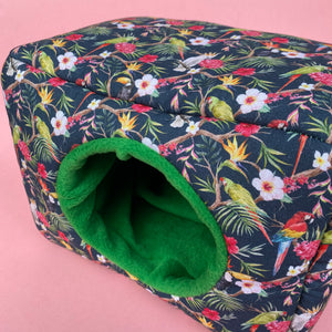 LARGE Tropical Jungle full cage set. Large cosy house, snuggle sack, tunnel set for hedgehog or guinea pigs.