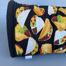 Load image into Gallery viewer, LARGE taco guinea pigs stay open tunnel. Padded fleece tunnel. Padded tunnel for guinea pigs.