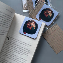 Load image into Gallery viewer, Reading hedgehog magnetic hedgehog bookmark. Hedgehog bookmark.