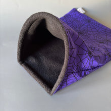 Load image into Gallery viewer, Halloween spiderweb snuggle sack. Sleeping bag for hedgehogs