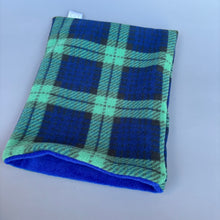 Load image into Gallery viewer, Tartan snuggle sack. Small animal sleeping bag. Fleece lined. Double fleece sleeping bag