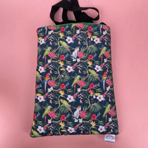 Tropical Jungle padded bonding bag, carry bag for hedgehog. Fleece lined pet tote. Pet travel bag.