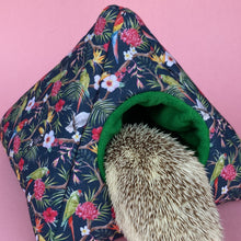 Load image into Gallery viewer, Tropical Jungle tent house. Hedgehog and small animal house. Padded fleece lined house.