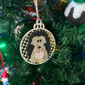 Hedgehog Christmas tree decorations. Single or set of four Christmas tree decorations.