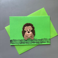 Load image into Gallery viewer, Handmade hedgehog cards.