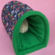 Load image into Gallery viewer, Tropical Jungle bunker. Hedgehog and guinea pig bed. Padded fleece lined house.