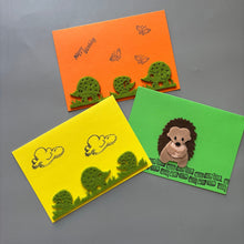 Load image into Gallery viewer, Handmade hedgehog cards.