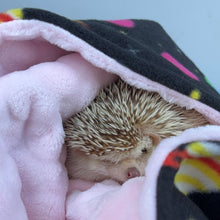 Load image into Gallery viewer, Outer space fleece bubble fleece handling blankets for small pets.
