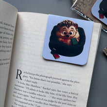 Load image into Gallery viewer, Reading hedgehog magnetic hedgehog bookmark. Hedgehog bookmark.