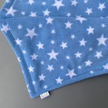 Load image into Gallery viewer, Custom size star fleece cage liners made to measure - light blue with stars