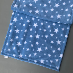 Custom size star fleece cage liners made to measure - light blue with stars