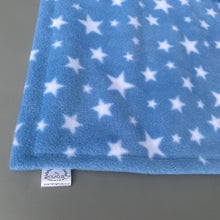 Load image into Gallery viewer, Custom size star fleece cage liners made to measure - light blue with stars