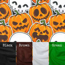 Load image into Gallery viewer, LARGE pumpkin and skulls Halloween cosy bed. Padded house for guinea pigs.