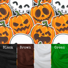 Load image into Gallery viewer, LARGE Pumpkin and skulls Halloween snuggle sack. Snuggle pouch for guinea pigs