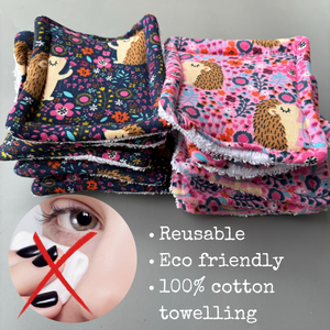 Reusable cotton pads. Zero waste makeup remover pads. Eco friendly soft face pads.