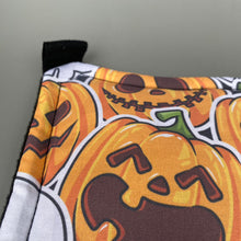 Load image into Gallery viewer, Pumpkin and skulls Halloween padded hammock. Guinea pig hammock. Rat hammock.