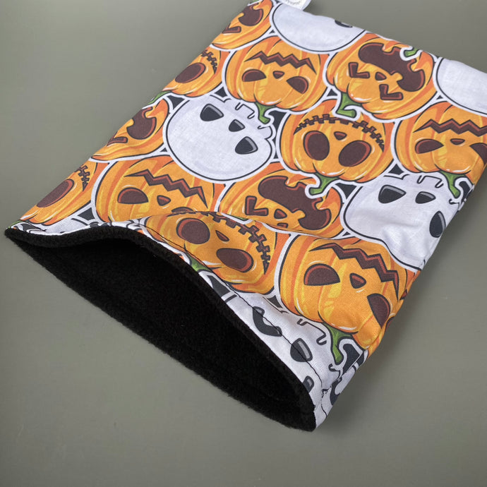 Pumpkin and skulls Halloween snuggle sack, snuggle pouch, sleeping bag for hedgehogs