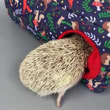 Load image into Gallery viewer, Navy festive party animals full cage set. Corner house, snuggle sack, tunnel set.