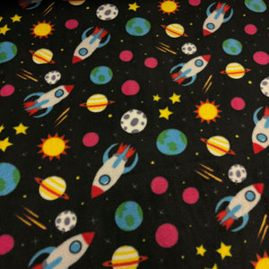 Custom size space fleece cage liners made to measure - Space rocket and planets