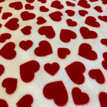 Load image into Gallery viewer, Custom size love hearts fleece cage liners made to measure - Red hearts on white