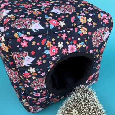 Flower hedgehogs cosy cube house. Hedgehog and guinea pig cube house.
