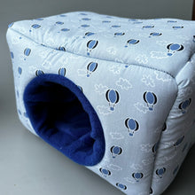 Load image into Gallery viewer, Hot air balloon full cage set. LARGE house, snuggle sack, tunnel cage set for hedgehog or small pet.