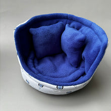 Load image into Gallery viewer, Hot air balloon cuddle cup. Pet sofa. Hedgehog and small guinea pig bed. Small pet beds. Fleece sofa bed.