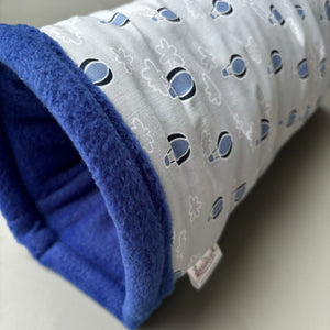 Hot air balloon stay open tunnel. Padded fleece tunnel. Tube. Padded tunnel for hedgehogs, rats and small pets. Small pet cosy tunnel.