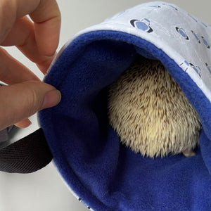 Hot air balloon padded bonding bag, carry bag for hedgehog. Fleece lined pet tote. Pet travel bag.