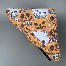 Load image into Gallery viewer, Pumpkin and skulls Halloween full cage set. Corner house, snuggle sack, tunnel set