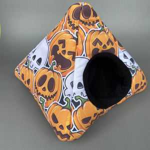 Pumpkin and skulls Halloween tent house. Hedgehog and small animal house.