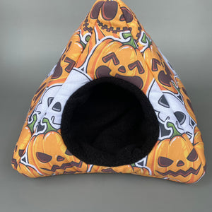 Pumpkin and skulls Halloween full cage set. Tent house, snuggle sack, tunnel cage set