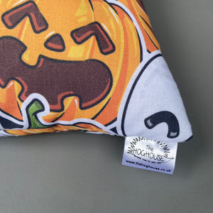 Pumpkin and skulls Halloween cosy snuggle cave. Padded stay open snuggle cave.