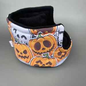 Pumpkin and skulls Halloween cuddle cup. Pet sofa. Hedgehog and small guinea pig bed.