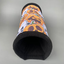Load image into Gallery viewer, Pumpkin and skulls Halloween full cage set. Corner house, snuggle sack, tunnel set