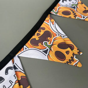 Pumpkin and skulls Halloween miniature bunting. Viv decorations. Cage decorations.