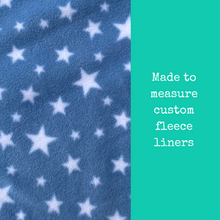 Load image into Gallery viewer, Custom size star fleece cage liners made to measure - light blue with stars