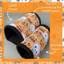 Load image into Gallery viewer, Pumpkin and skulls Halloween mini set. LARGE size tunnel, LARGE snuggle sack and toys.