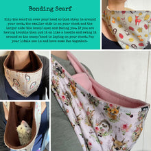 Load image into Gallery viewer, Dinosaur bonding scarf for hedgehogs and small pets. Bonding pouch. Fleece lined.