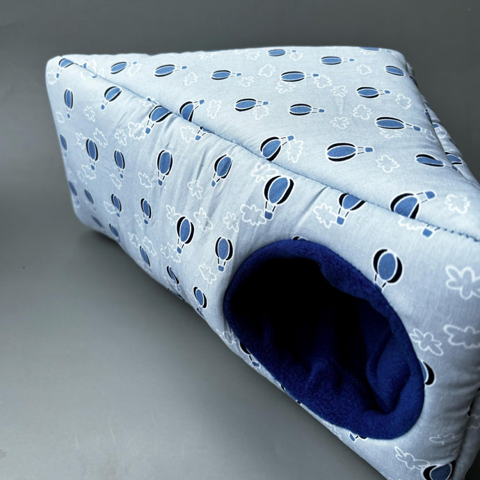 Hot air balloon corner house. Hedgehog and small pet cube house. Padded fleece lined house.