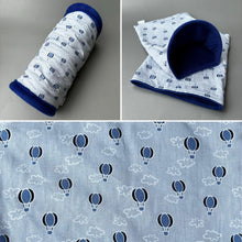 Load image into Gallery viewer, Hot air balloon mini set. Tunnel, snuggle sack and toys. Fleece bedding. Hedgehog fleece tunnel and pouch.