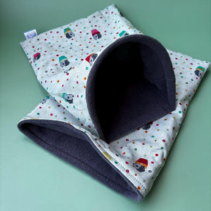 Hogs in pots full cage set. Corner house, snuggle sack, tunnel cage set for hedgehog or small pet.