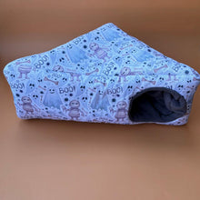 Load image into Gallery viewer, Halloween mummy and ghosts corner house. Hedgehog and small pet house. Padded fleece lined house.