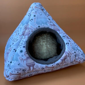 Halloween mummy and ghosts tent house. Hedgehog and small animal house. Padded fleece lined house.