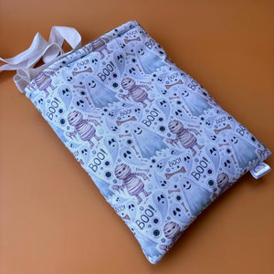 Halloween mummy and ghosts padded bonding bag, carry bag for hedgehog. Fleece lined pet tote. Pet travel bag.