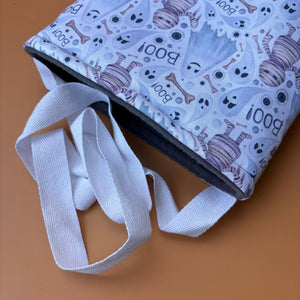 Halloween mummy and ghosts padded bonding bag, carry bag for hedgehog. Fleece lined pet tote. Pet travel bag.